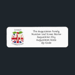 Christmas Plum Pudding | UNION JACK | Address Return Address Label<br><div class="desc">Stylish modern ADDRESS LABEL showing festive Christmas plum pudding incorporating the UNION JACK flag of the UNITED KINGDOM. and customisable address details in light grey typography. Matching items available.</div>