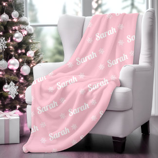 Christmas Plush Personalised Name  Sherpa Blanket