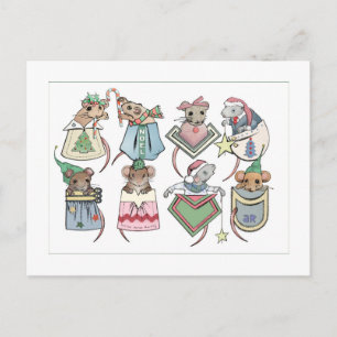 Christmas Pocket Mice Postcard