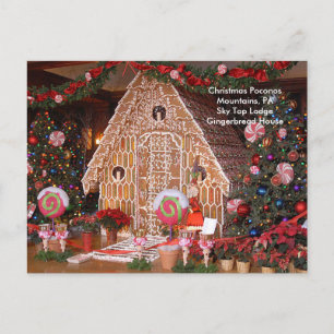 Christmas Poconos Mountains, PA Sky Top Lodge Holiday Postcard