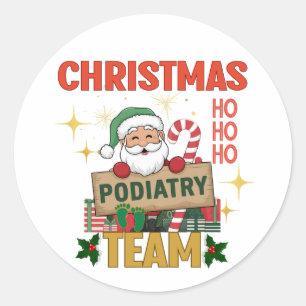 Christmas Podiatry Team - Festive Foot Care Profes Classic Round Sticker