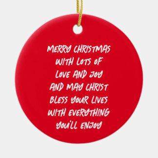 CHRISTMAS POEM CERAMIC ORNAMENT