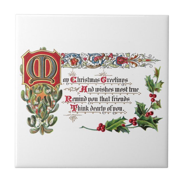 Christmas Poem for Friends Tile (Front)