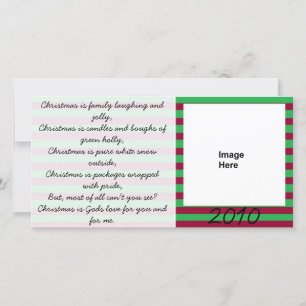 Christmas Poem Red and Green Photocard Holiday Card