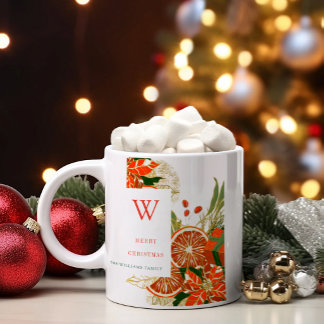 Christmas Poinsetta & Greenery Coffee Mug