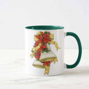 Christmas Poinsettia Bells Mug