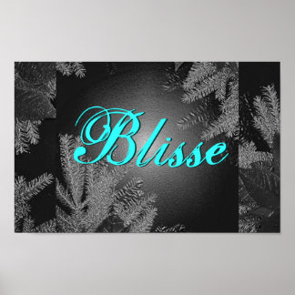 Christmas Poinsettia Black And Grey Blisse II Poster