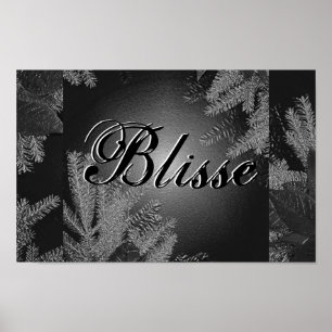 Christmas Poinsettia Black And Grey Blisse II Poster