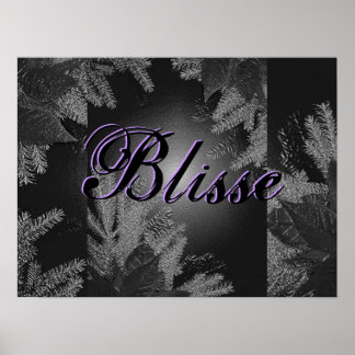 Christmas Poinsettia Black And Grey Blisse Poster