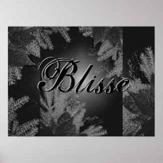 Christmas Poinsettia Black And Grey Blisse Poster