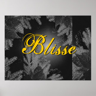 Christmas Poinsettia Black And Grey Blisse Poster