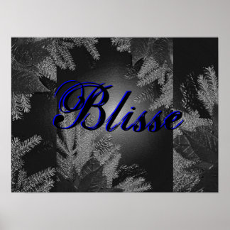 Christmas Poinsettia Black And Grey Blisse Poster