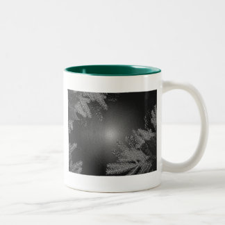 Christmas Poinsettia Black And Grey II Two-Tone Coffee Mug