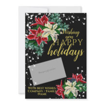 Christmas Poinsettia Black Gift Card Holder 