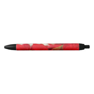 Christmas Poinsettia Black Ink Pen