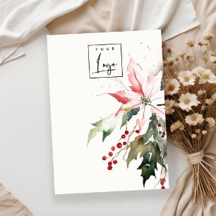 Christmas Poinsettia Blank Jewellery Display Logo Business Card