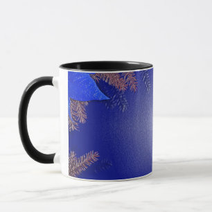 Christmas Poinsettia Blue I Mug