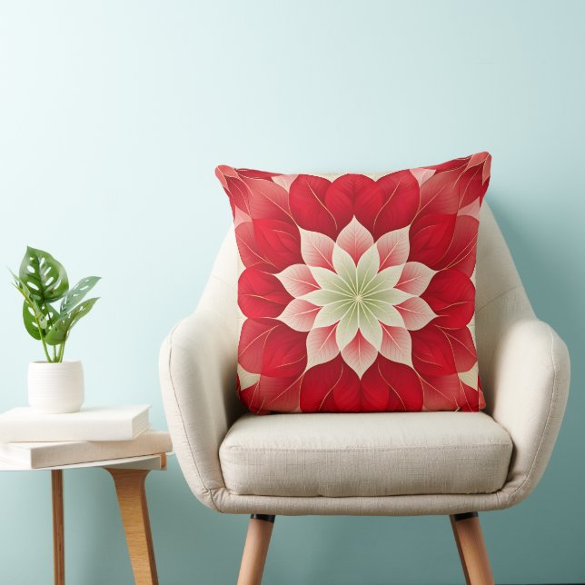  Christmas Poinsettia  Festive  Cushion (Chair)