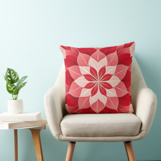 Christmas Poinsettia Festive Cushion