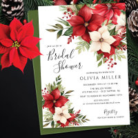 Christmas Poinsettia Flowers Bridal Shower 