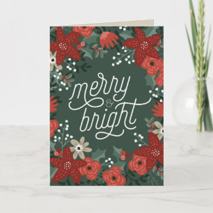 Christmas Poinsettia Foliage Folded Card