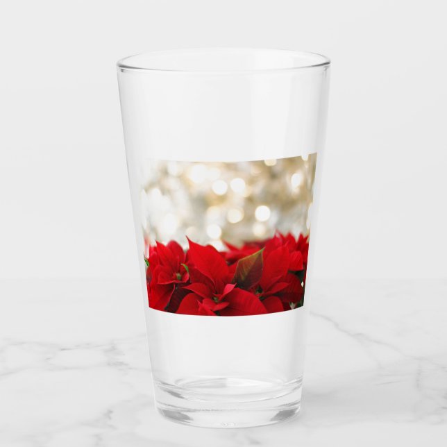 Christmas Poinsettia Glass (Front)