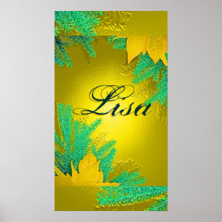 Christmas Poinsettia Gold Delight Lisa I Poster