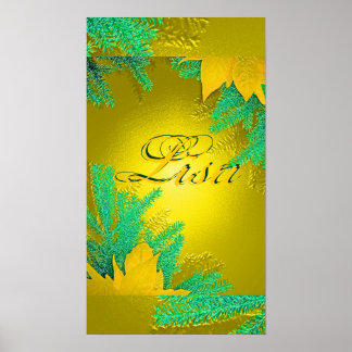 Christmas Poinsettia Gold Delight Lisa I Poster