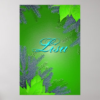 Christmas Poinsettia Green Lisa III Poster