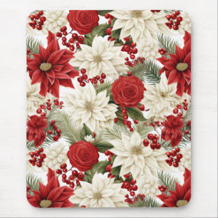 Christmas Poinsettia – Holiday Floral Design Mouse Pad