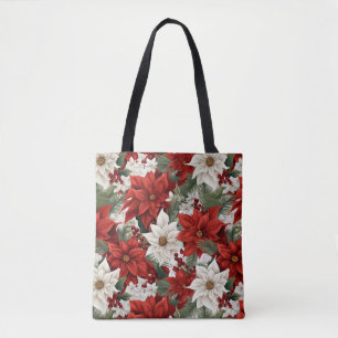 Christmas Poinsettia – Holiday Floral Design Tote Bag