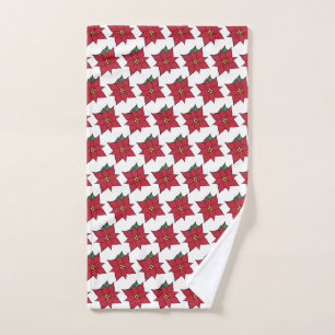 Christmas Poinsettia Holiday Hand Towel