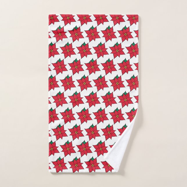 Christmas Poinsettia Holiday Hand Towel (Hand Towel)