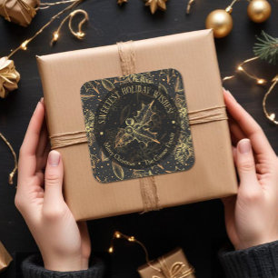 Christmas Poinsettia Homemade Food Holiday Baking Square Sticker