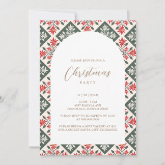 Christmas Poinsettia Kapa Invitation