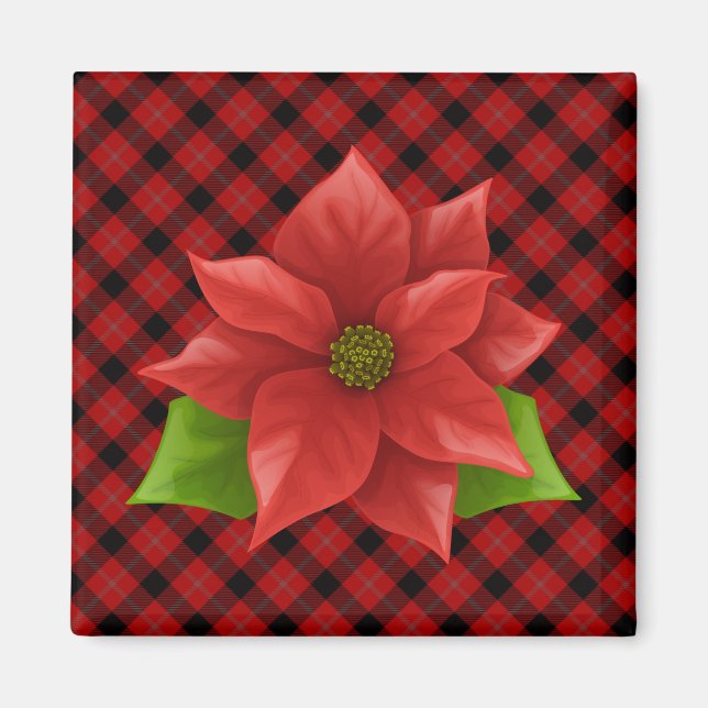 Christmas Poinsettia Magnet (Front)