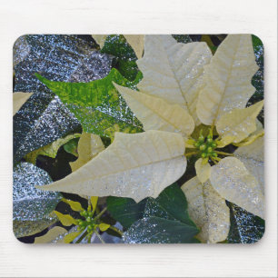 Christmas poinsettia mouse pad