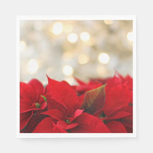 Christmas Poinsettia Napkin (Front)