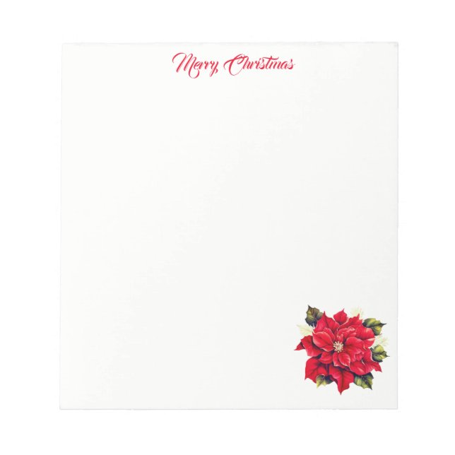 Christmas Poinsettia Notepad (Front)