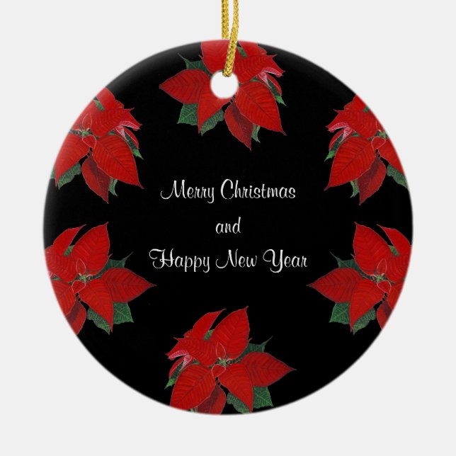 Christmas Poinsettia Ornament (Front)