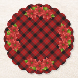 Christmas Poinsettia Paper Coaster