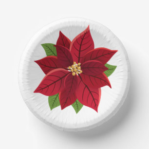Christmas Poinsettia   Paper Plate