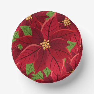 Christmas Poinsettia Paper Plate