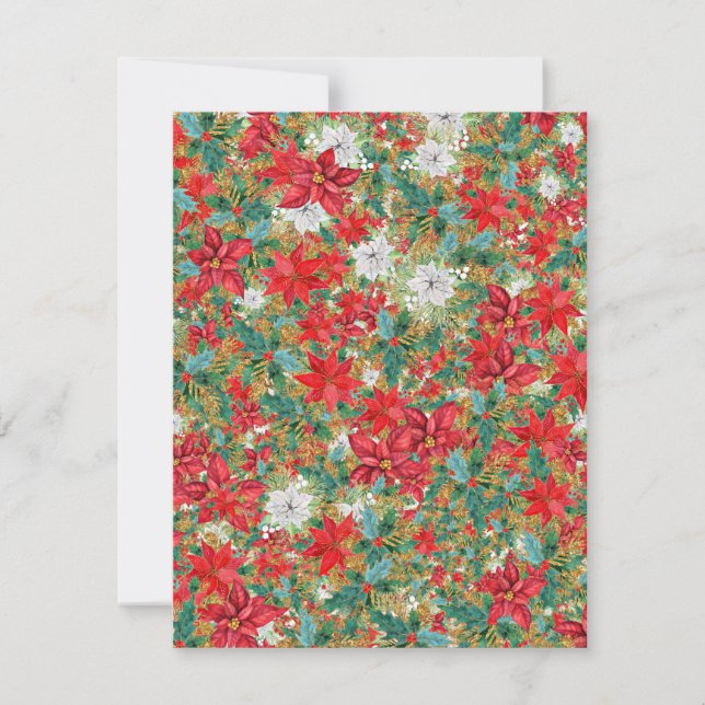 Christmas Poinsettia Pattern Card (Front)