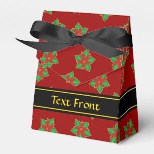 Christmas Poinsettia Pattern Favour Box