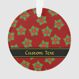 Christmas Poinsettia Pattern Ornament
