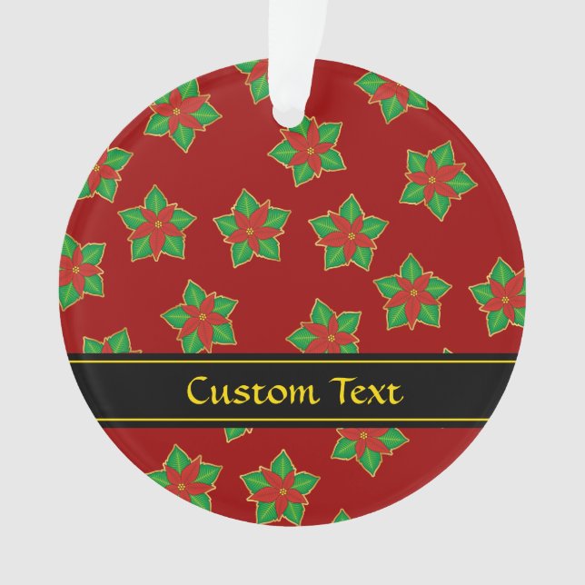 Christmas Poinsettia Pattern Ornament (Front)