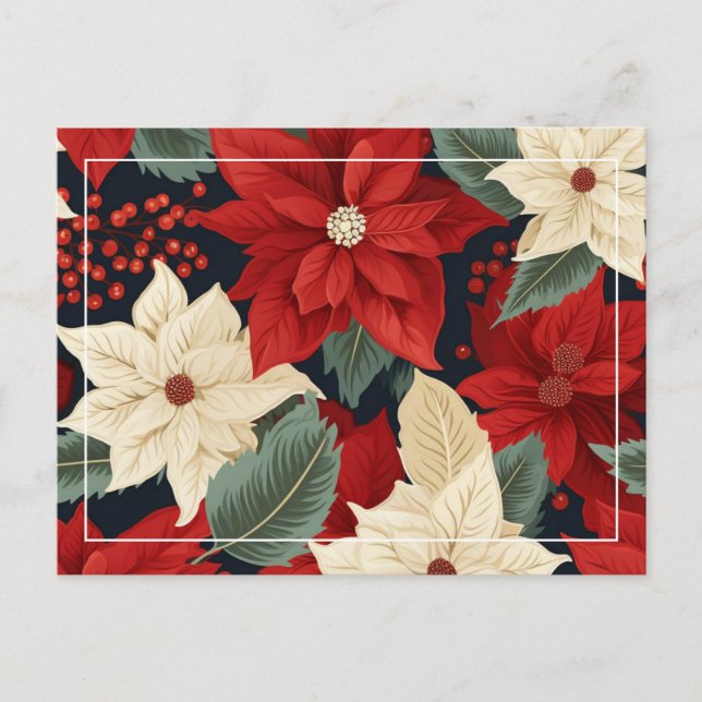Christmas Poinsettia Postcard (Front)