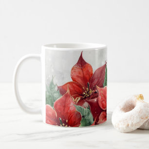 Christmas Poinsettia Red Coffee Mug