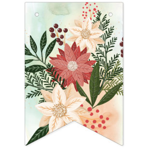 Christmas Poinsettia Splendour Holiday Bunting